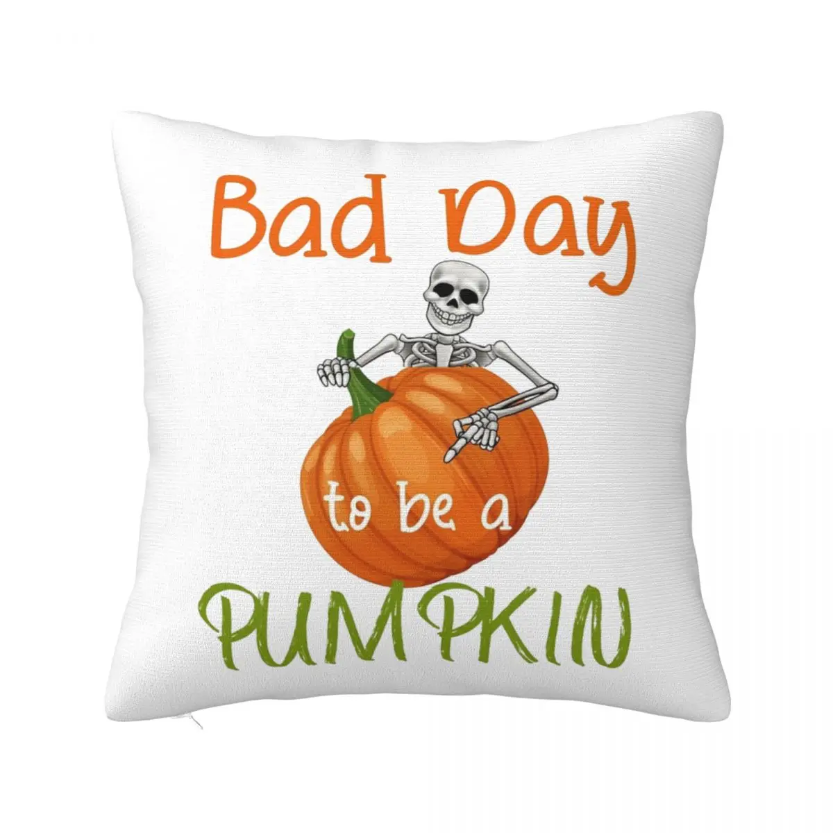 Bad Day Pumpkin Pillowcase Printing Cushion Cover Decorations Halloween Skeleton Throw Pillow Case Cover Bed Drop Shipping 40*40