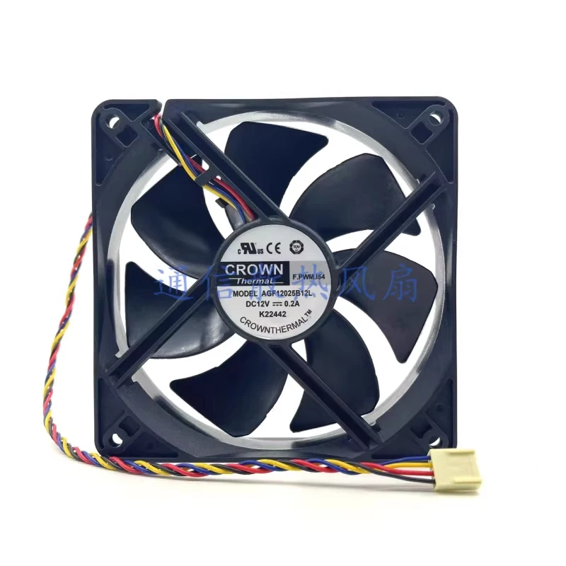 

HTS...1 piece CROWN AGF12025B12L DC12V 0.2A 4-wire cooling fan 12cm