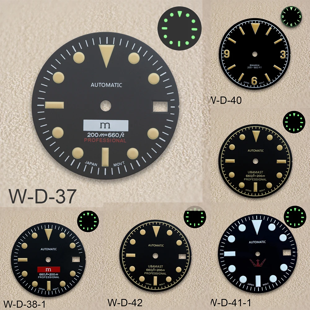 

28.5mm S Logo Retro SUB Dial Suitable For NH35/NH36 Movement C3 Green Luminous Watch Modification Accessories