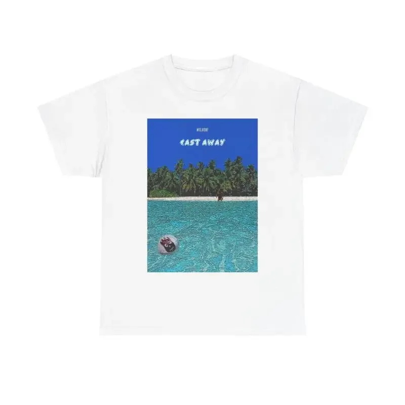 Cast Away T Shirt Vintage Movie Poster Tom Hanks Retro Heavy Cotton