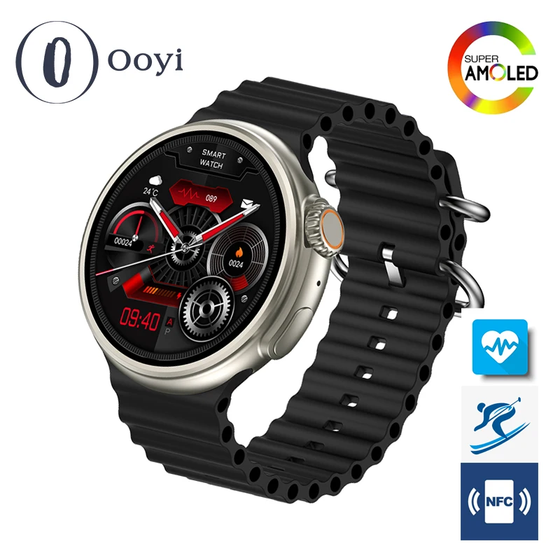 

Ooyi OY4 Smart Watch 2024 for Men Women Round Screen NFC Voice Assistant Altitude Pressure for Huawei Xiaomi Apple Iphone