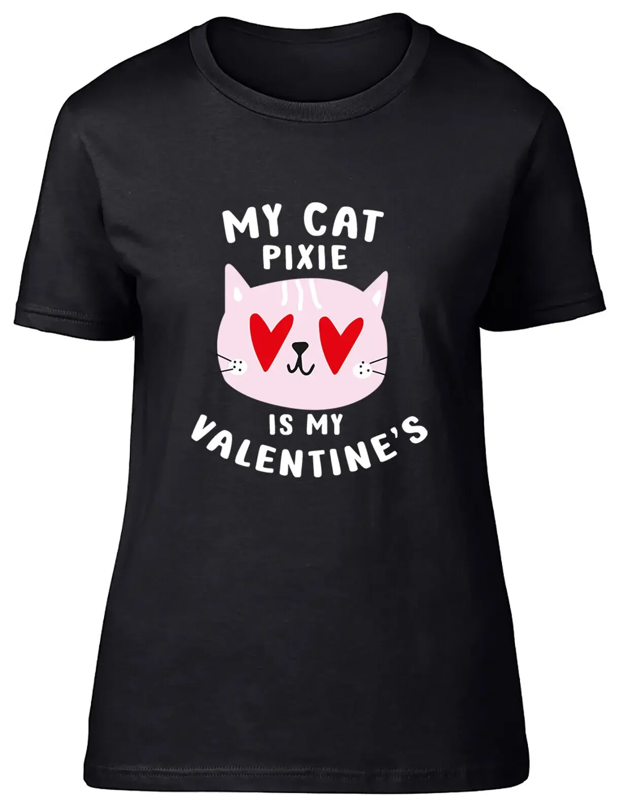 

Женская футболка с надписью «My Cat Is My Valentine»