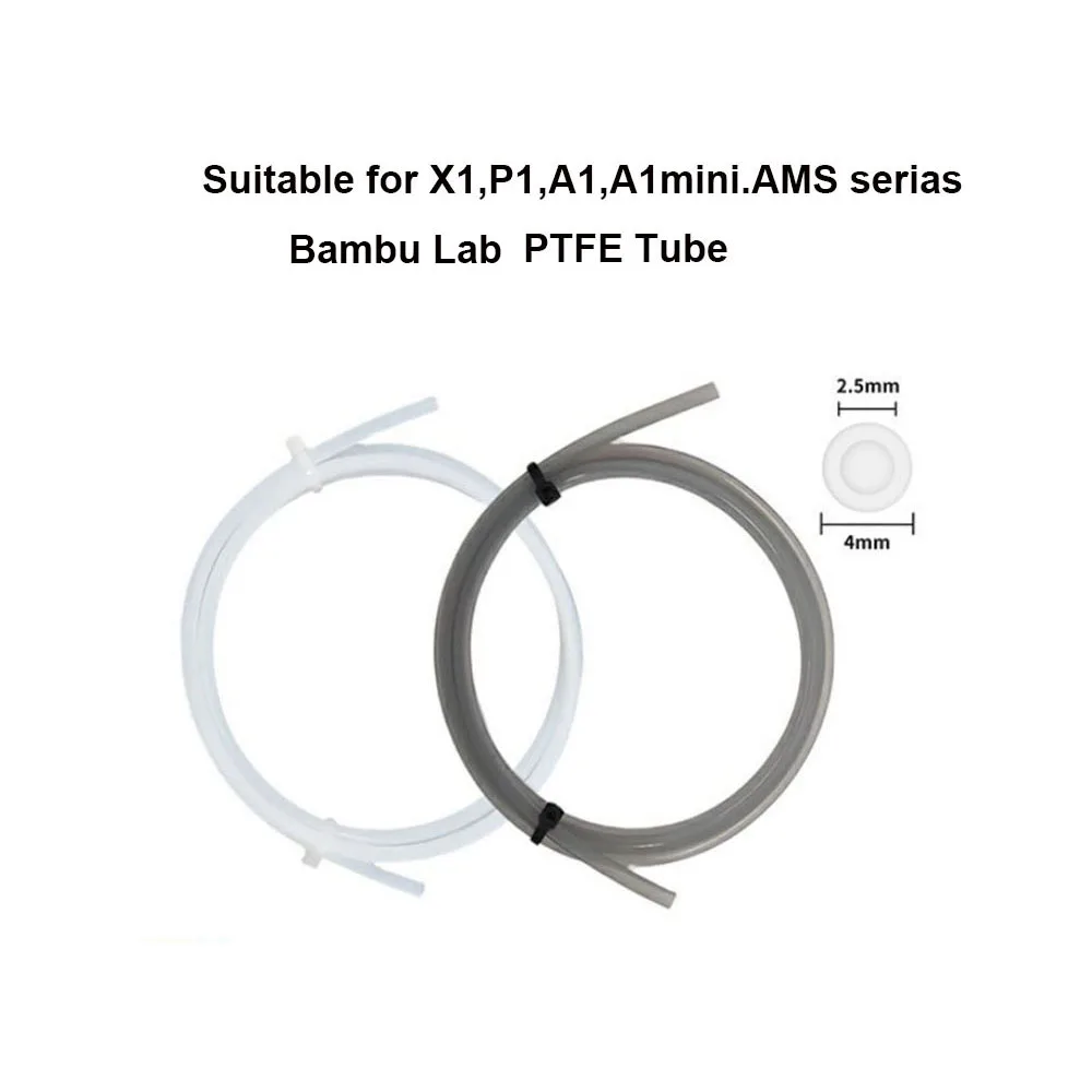 

Аксессуары для 3D-принтеров Bambu Lab: Соединители из полиэтилена и тефлоновая трубка для подачи филамента, 1 метр/шт.