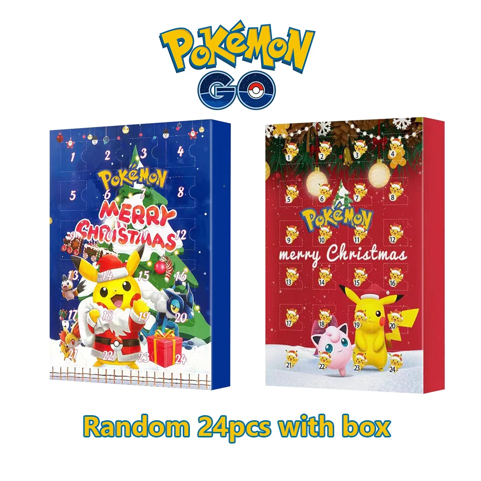 

Фигурка покемона, Рождественский адвент-календарь, подарок, каваи, Пикачу, аниме, фигурка, 24 шт., набор, модель из ПВХ, детские игрушки, рождественские подарки