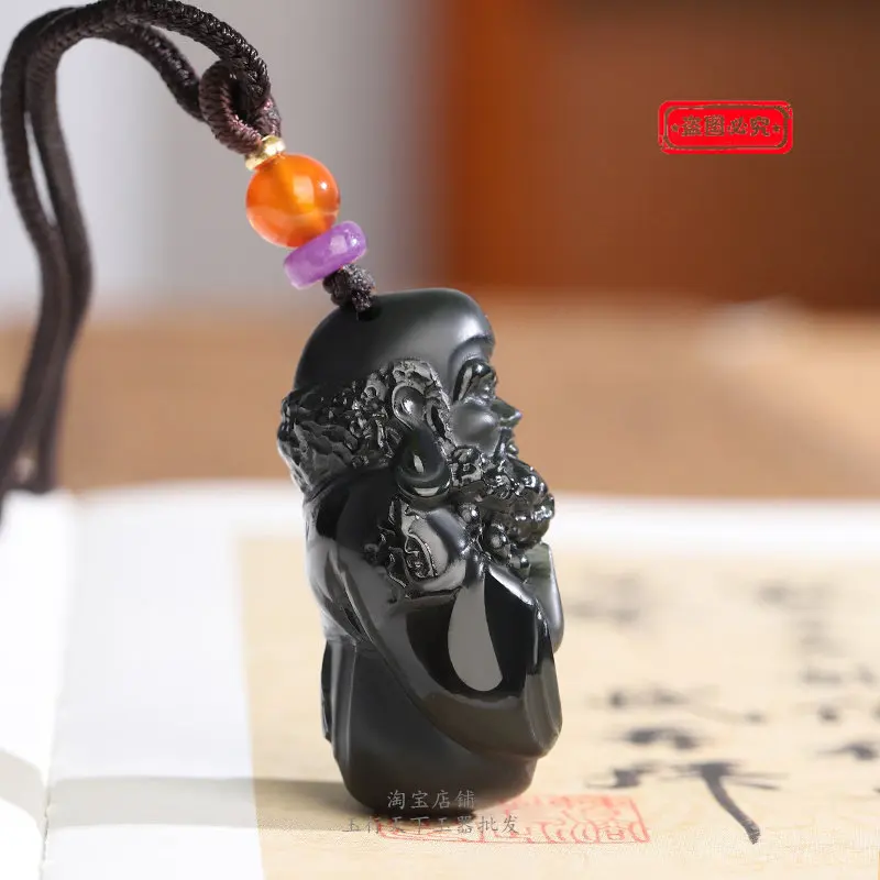 Natural genuine Hetian jade Dharma patriarch jade pendant Xinjiang fine material sapphire Dharma jade pendant men's and women's