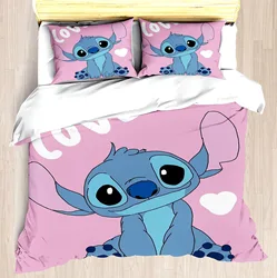 MINISO Disney Duvet Cover Set, Co-branded Stitch Bedding, Comforter Bedroom Sets, 3PCs