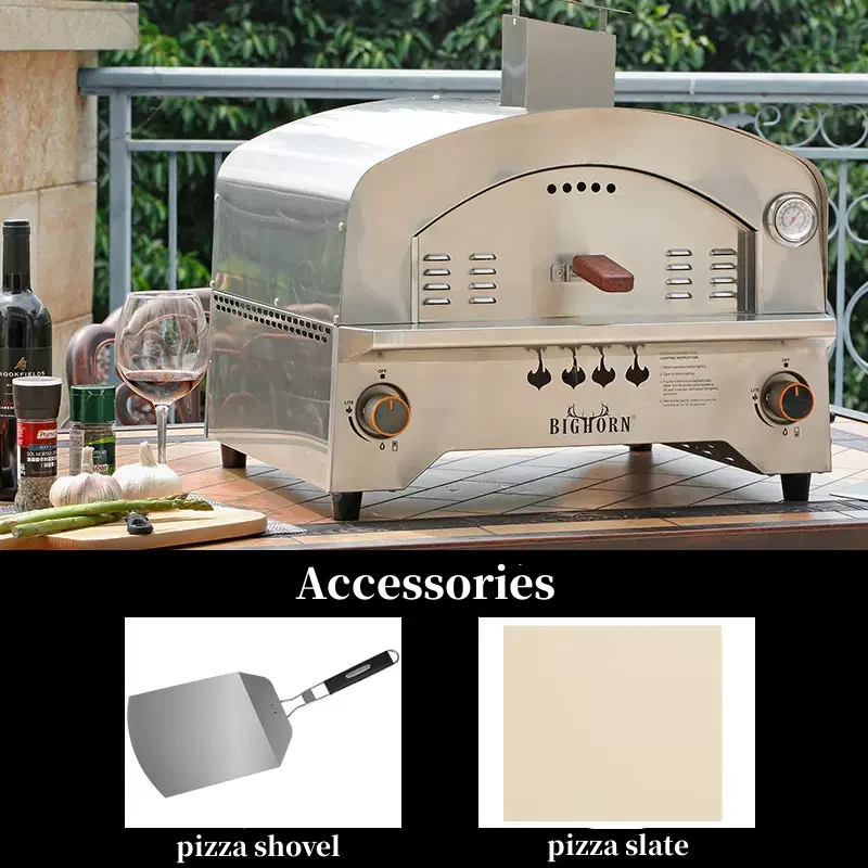 Large Gas Pizza Stove Traditional Kiln Italian Pizza Oven Stainless Steel Barbecue Stove Outdoor Home Villa