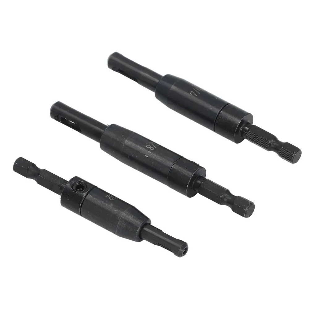 

3 PCS 3/32", 7/64", 1/8" Self Centering Drill Bit Set Clic-Change Hex Shank Hinge Drill Bit HSS Center Drill Bit