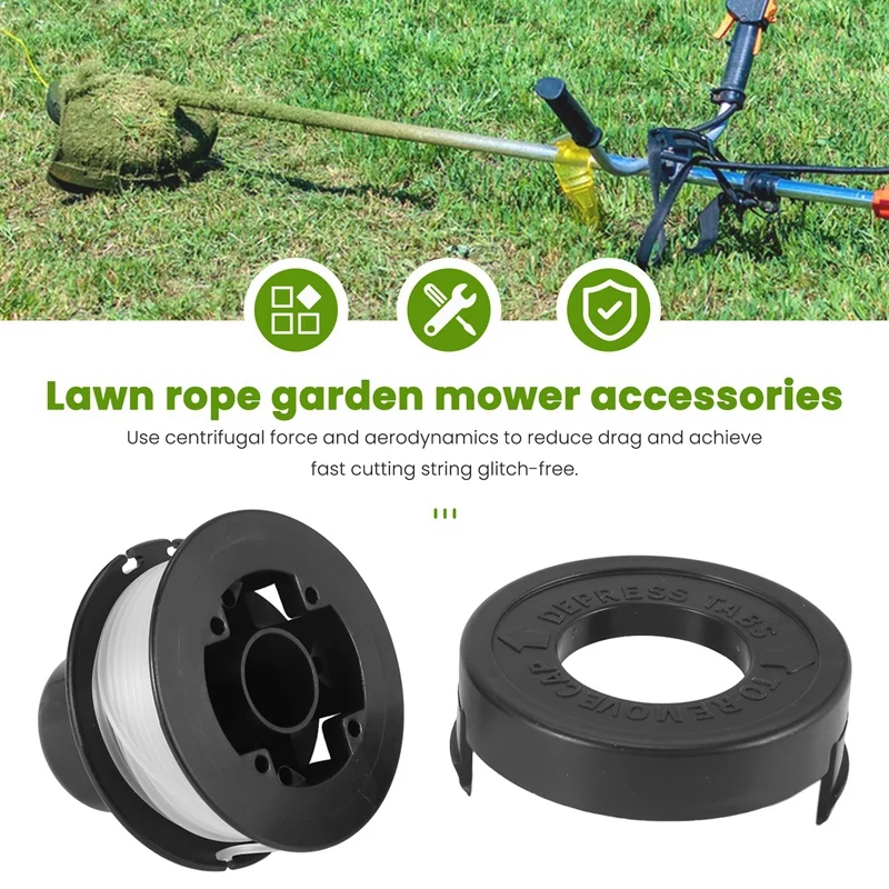 RS-136 Replacement String Trimmer Spool Line For BLACK+DECKER ST4000 ST4500 (1 Spool, 1 Cap And 1 Spring)