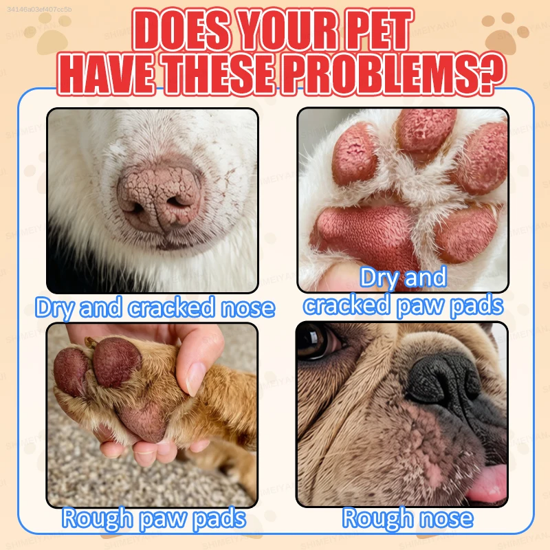 40g Pet Paw Balm Dog Nose Cream Cat Foot Moisturizer Dry Cracked Paws Repair Protector Wax Healing Ointment Pet Accessories
