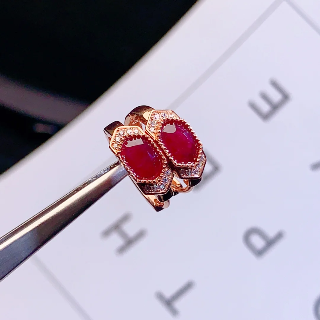 

Designer Luxury Brand Natural Ruby Stud Earrings Silver 925 Luxury Feminine Aesthetic Feminine Gems FREE shipping