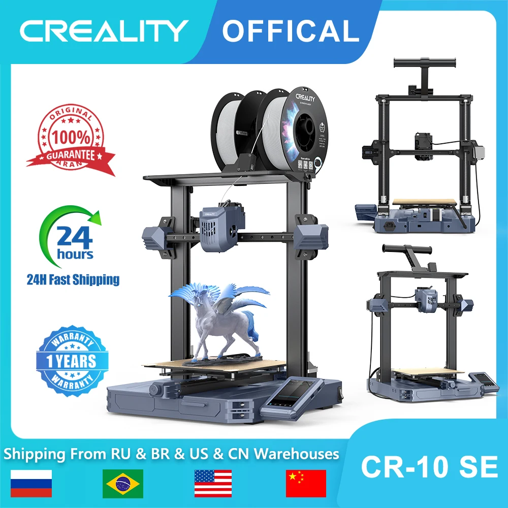 Creality CR 10 SE 3D Printer with 600mm/s High-speed Printing Hands-free Auto Leveling Linear Rails X & Y-Axis direct extruder