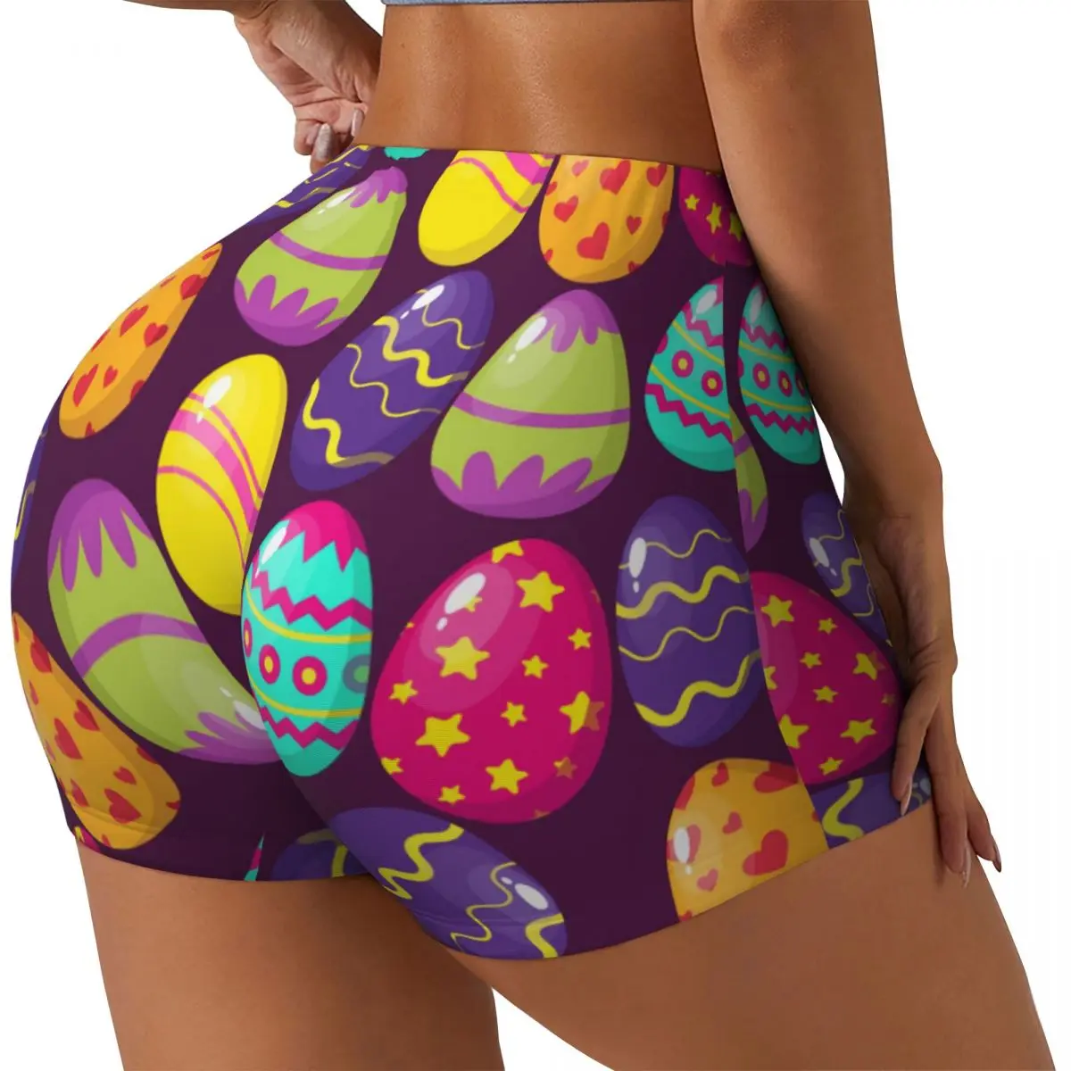 نابضة بالحياة بيضة عيد الفصح طباعة النساء السراويل تمتد تجريب عالية الخصر بسط السائق السراويل رياضة ممارسة الجري تنعيم السراويل