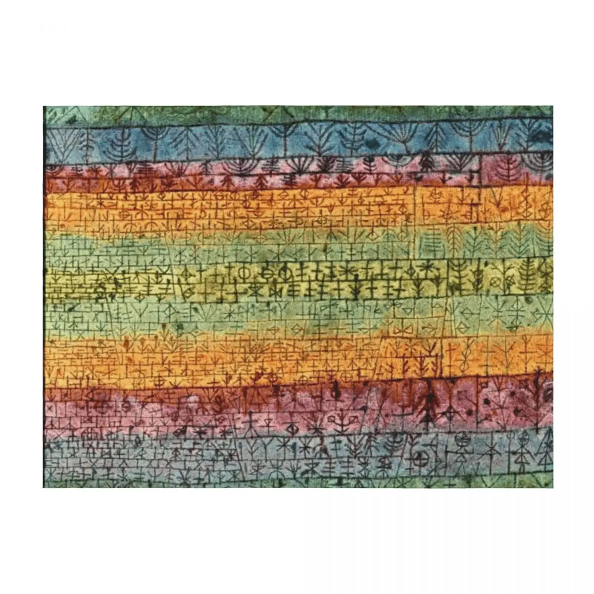 

Paul Klee artwork, Tree Nursery Throw Blanket Plaid on the sofa Sleeping Bag Extra Large Throw Furry Blankets