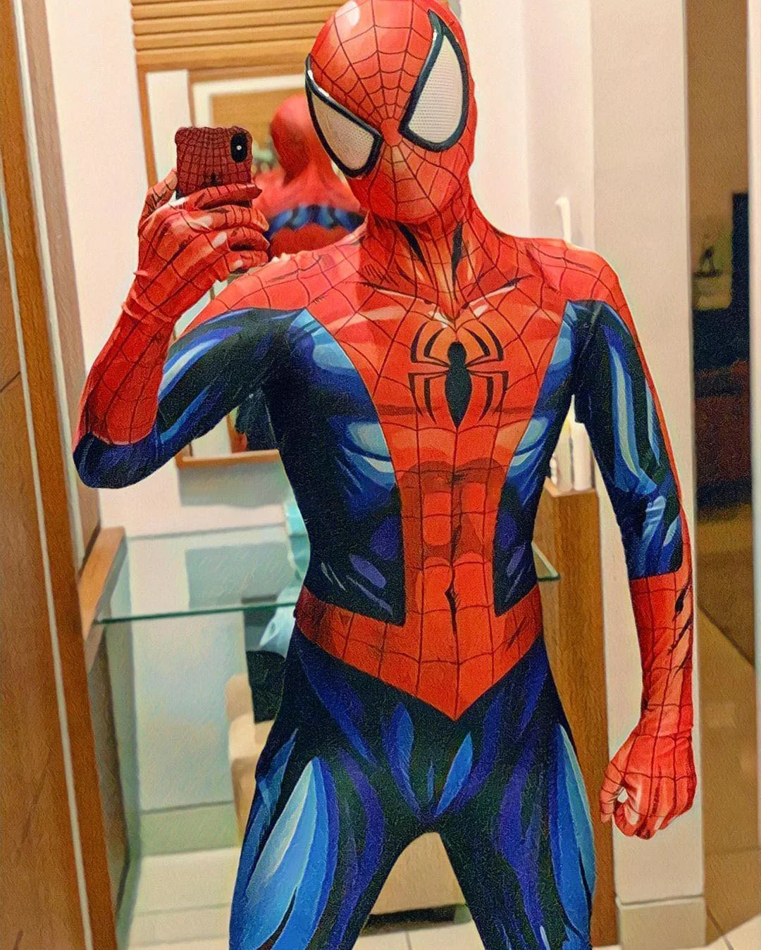 Big Glasses Ultimate Spiderman Cosplay Costume Superhero Zenzai Outfits Spider Boy 3D Printed Spandex Halloween Costume Bodysuit