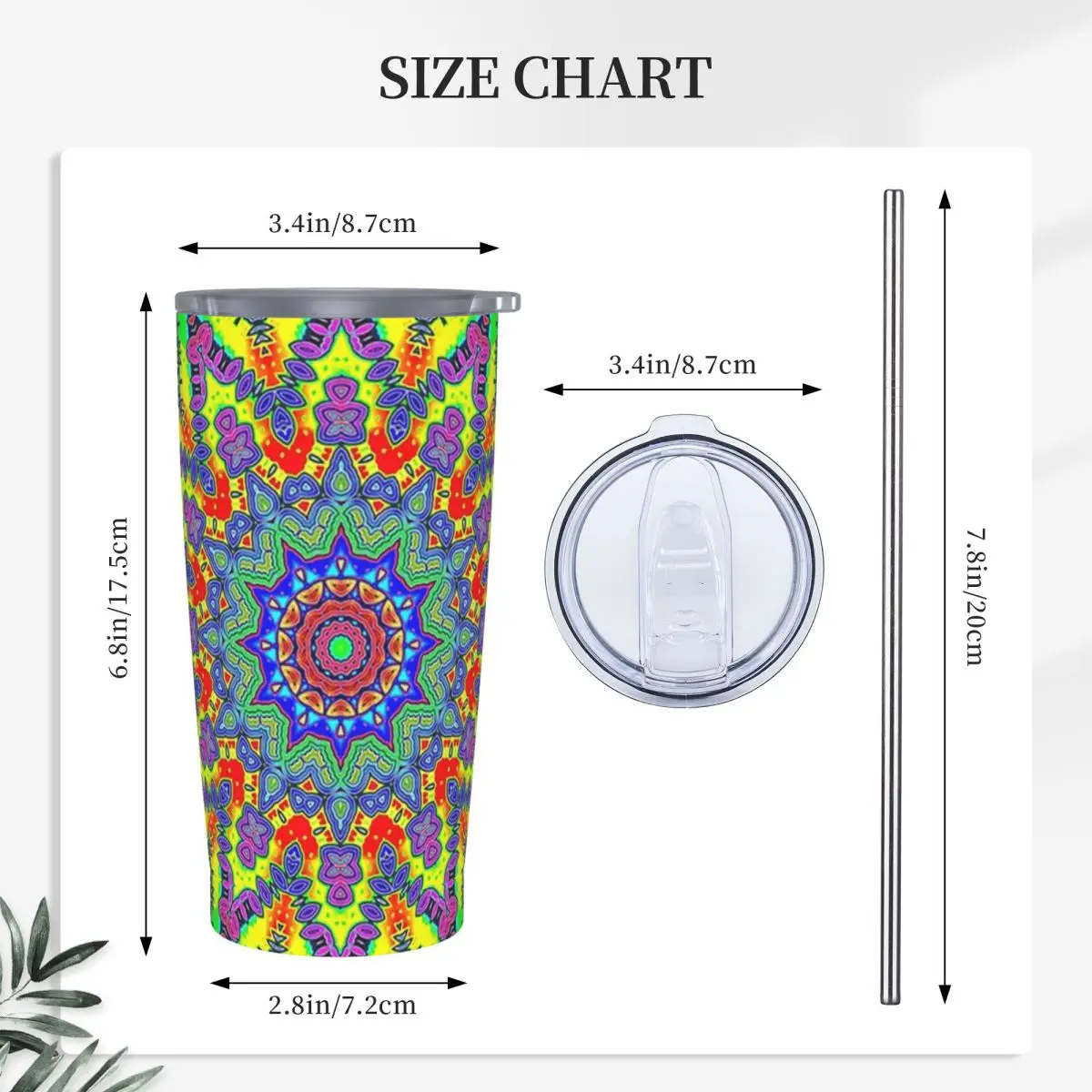 Psychedelic Trippy Acid LSD Art Stainless Steel Tumbler Vacuum Insulated Mug Thermal Cold Cups Straws With Lid 20oz