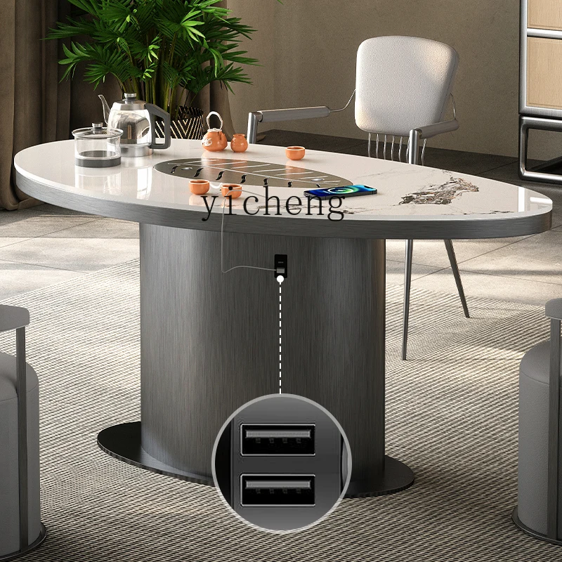 

light luxury premium balcony kung fu tea table and chair combination tea simple modern charging