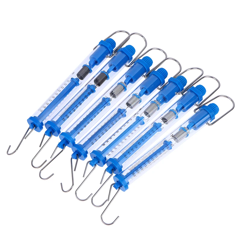Transparent Body Tubular Newton's Spring Scale Dynamometer Practical Easy Hanging for Classroom Plastic Material