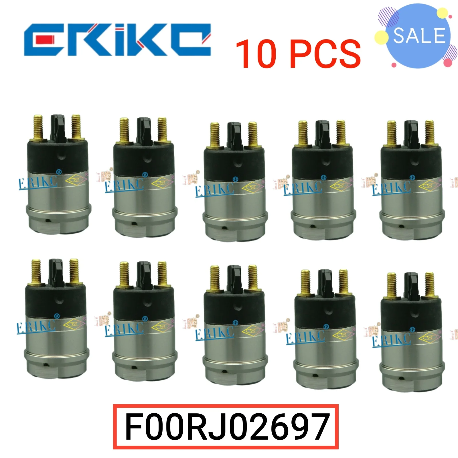 

10 PCS F00RJ02697 SOLENOID Connection Group F 00R J02 697 Injection Solenoid Valve Set for BOSCH Cummins 0445120 injector