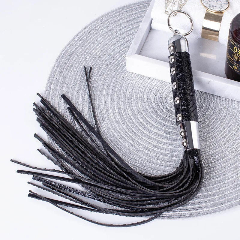 44.5CM PU Leather Horse Whip,Handmade Suede Flogger Bull Whip Cowhide Horse Riding Whip