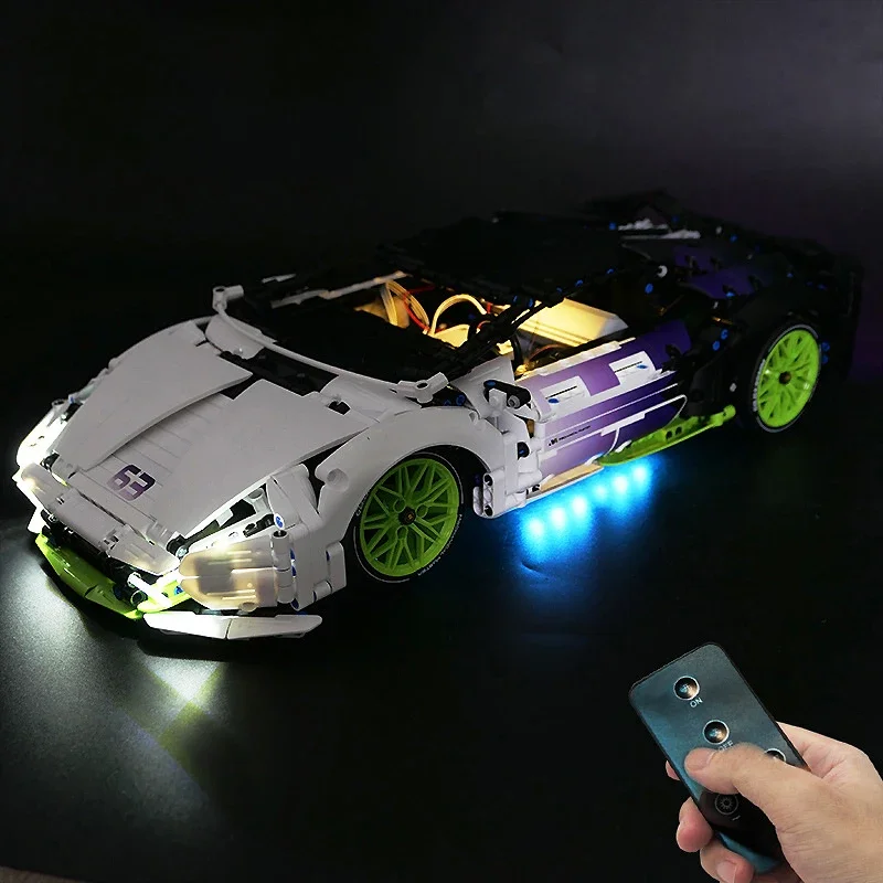 DIY RC LED-Licht-Kit für Lego 9804 technischen Sportwagen (nur LED-Licht, ohne Blöcke Modell)