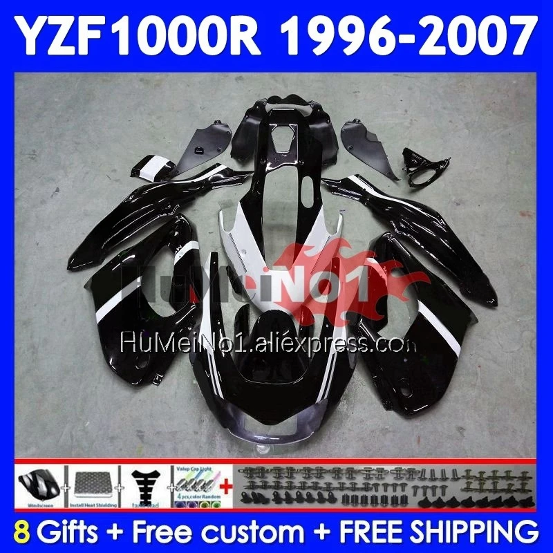 Thunderace For YAMAHA YZF 1000R YZF1000R 1996 1997 1998 White blk 1999 2000 2001 353No.117 YZF-1000R 02 03 04 05 06 07 Fairing