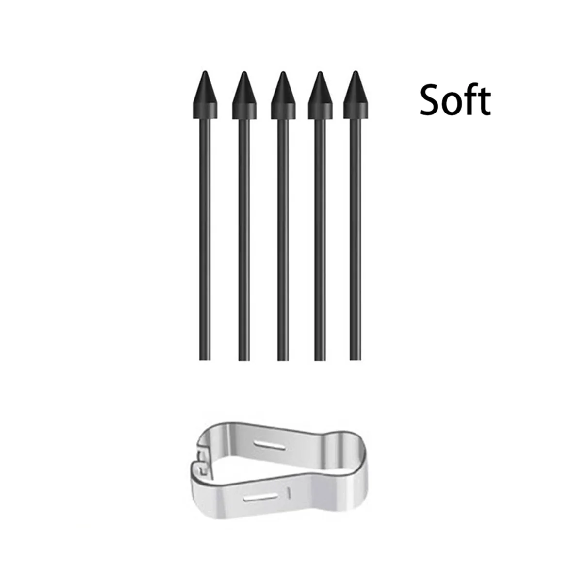 สำหรับ Samsung S6ปลายปากกาสไตลัสแบบเติมหัว S7ซีรีส์ N10 N20ชุดหัวปากกาปลายปากกา5หัวปากกา1คลิปสีดำ