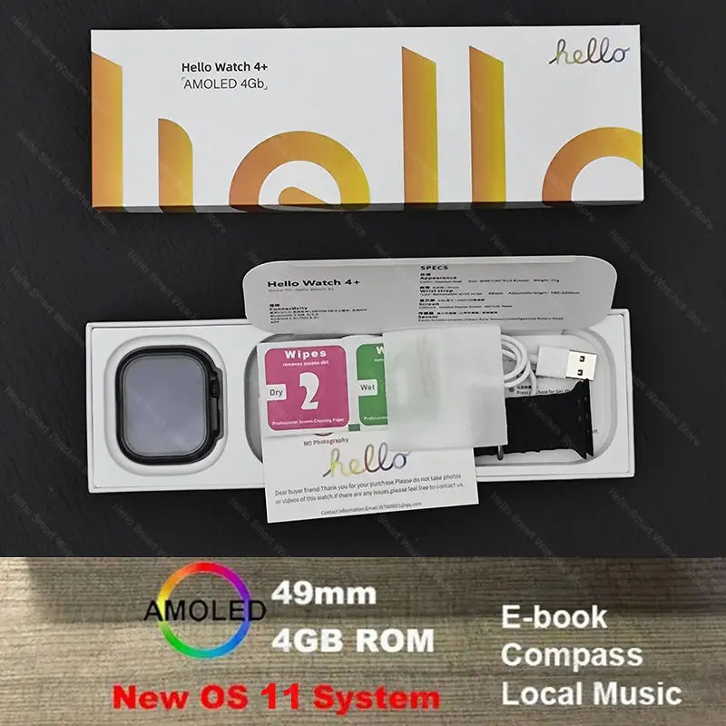 2025 Nowy Hello Watch 4 Plus Ultra 2 Smartwatch 49mm 4G ROM NFC GPT GPS Compass Clock Bluetooth Call Smart Watch Men Women 3 Plus