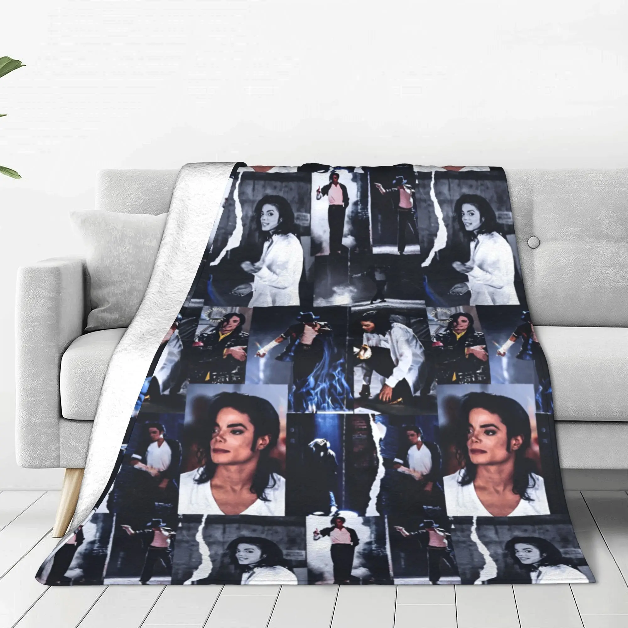 Michaels King Of Pop Jacksons Fleece Throw Blankets Dance Singer Hip Hop Blankets for Bedspreads Ultra-Soft Rug Piece Breathable