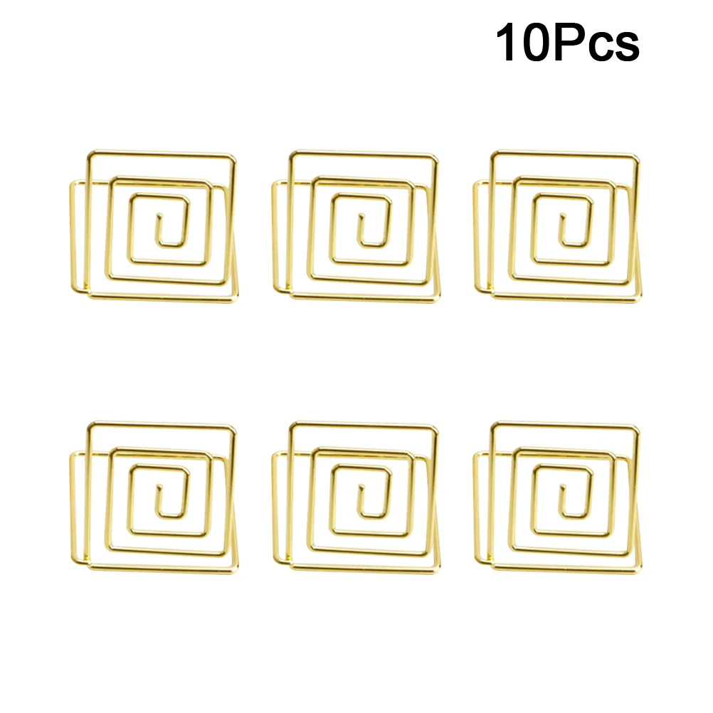 

10pcs Gold Business Card Holder Memo Clip Stand Note Bracket Photo Album Accessories Wedding Table Decorations