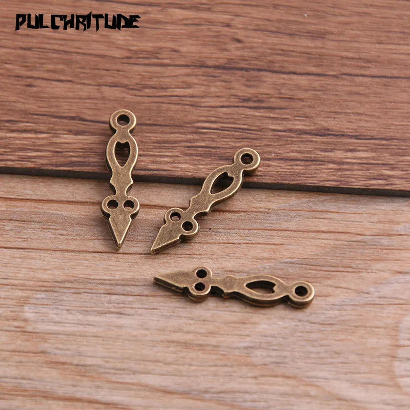 30PCS 6*26mm Two Color Vintage Metal Zinc Alloy Steampunk Pointer Charms Fit Jewelry Pendant Charms Makings