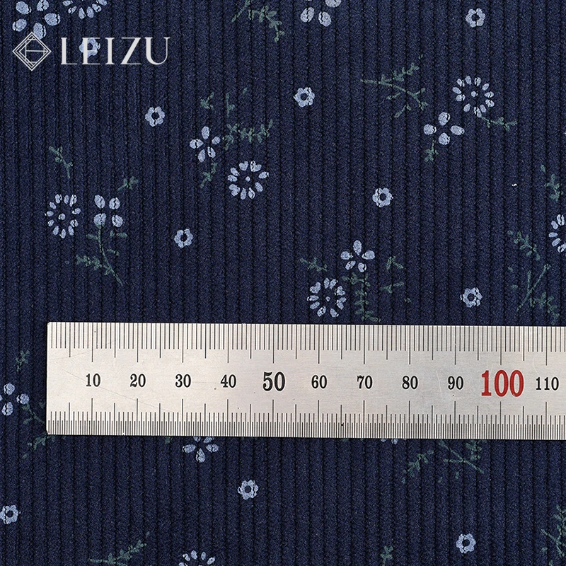 145x90cm Ribbed Corduroy Fabric Botany Print Thickening Autumn Winter DIY Handmade Making Jacket,Sofa Cover, Pillowcase,Clothing