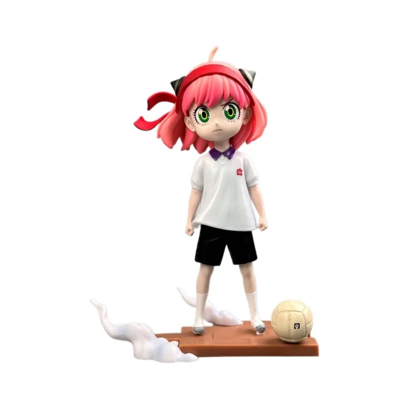Spy×Family Anime Anya Cos Sepak Bola Bayi Versi Q Figur Aksi Anak Perempuan Lucu Patung Model Koleksi untuk Dekorasi Hadiah Ulang Tahun