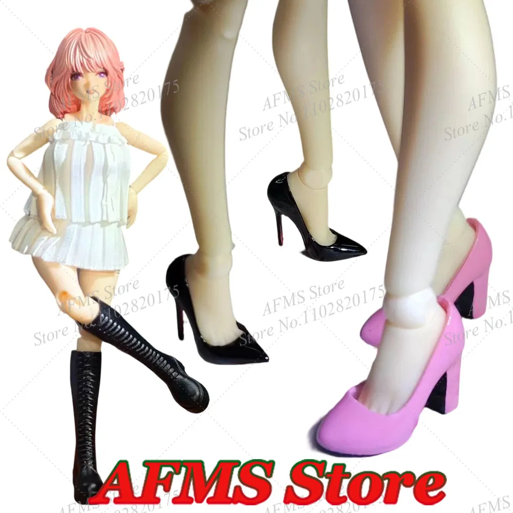 Snail Shell ‌1/12 Anime Girl Crystal High Heels Long Boots Leather Shoes Sandals Fit 6Inch Women Soldier Action Figure Body