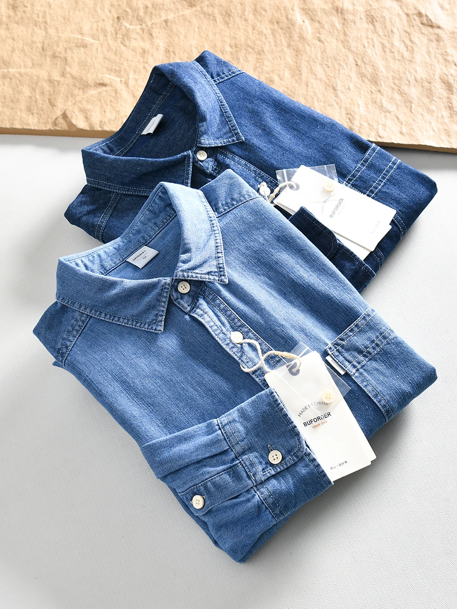 

Soft Washed Cotton Long Sleeve Men's Shirt Loose Fit American Retro Style Spring New Arrival Fashion Urban Youth Wear