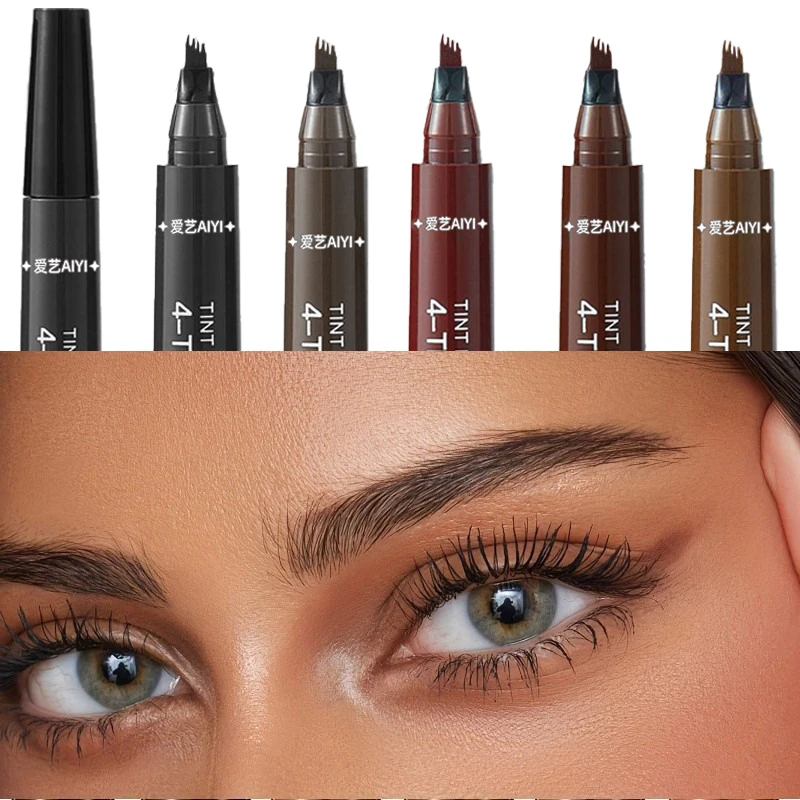 Four-pronged eyebrow pencil long-lasting and easy to apply with an oblique pen tip affordable gift for students