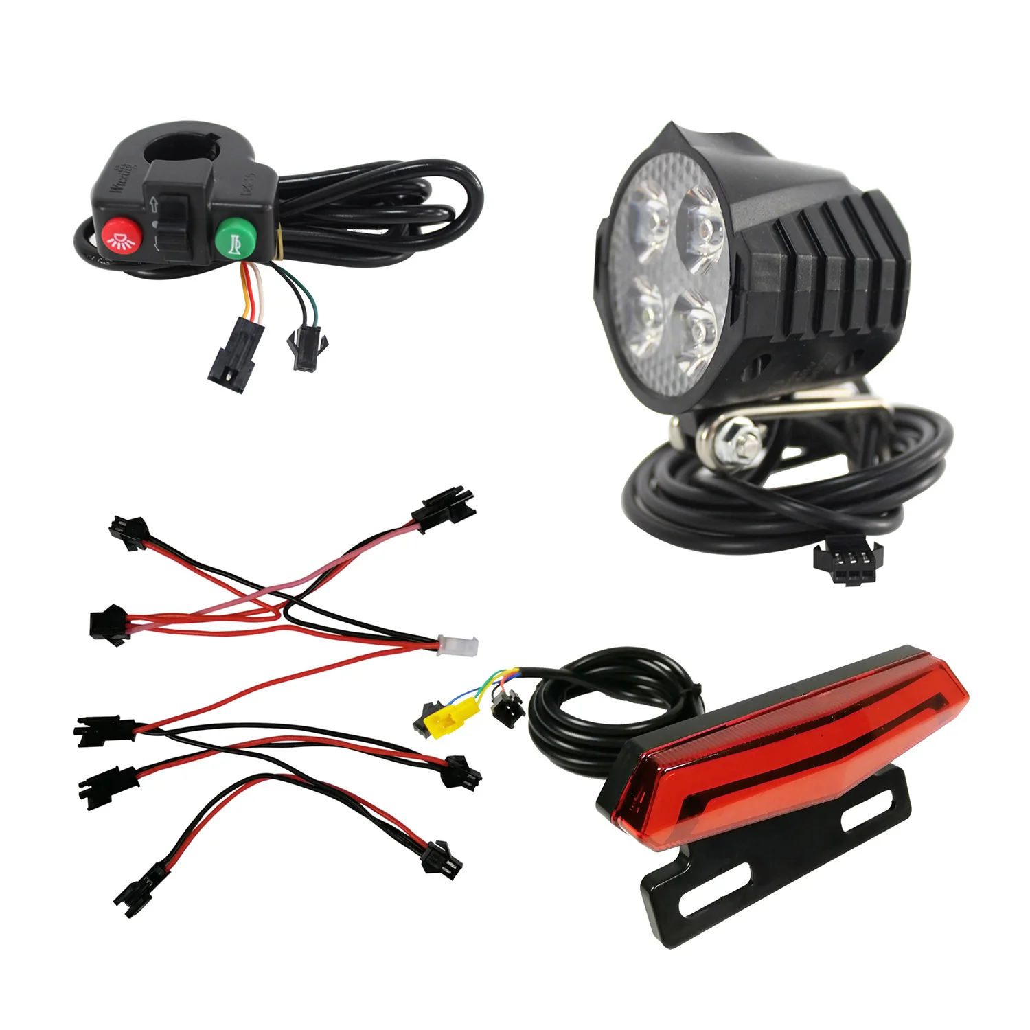 Electric Bicycle 24V-48V Light Group Tail Light with Brake Turn Signal Horn Three-in-one