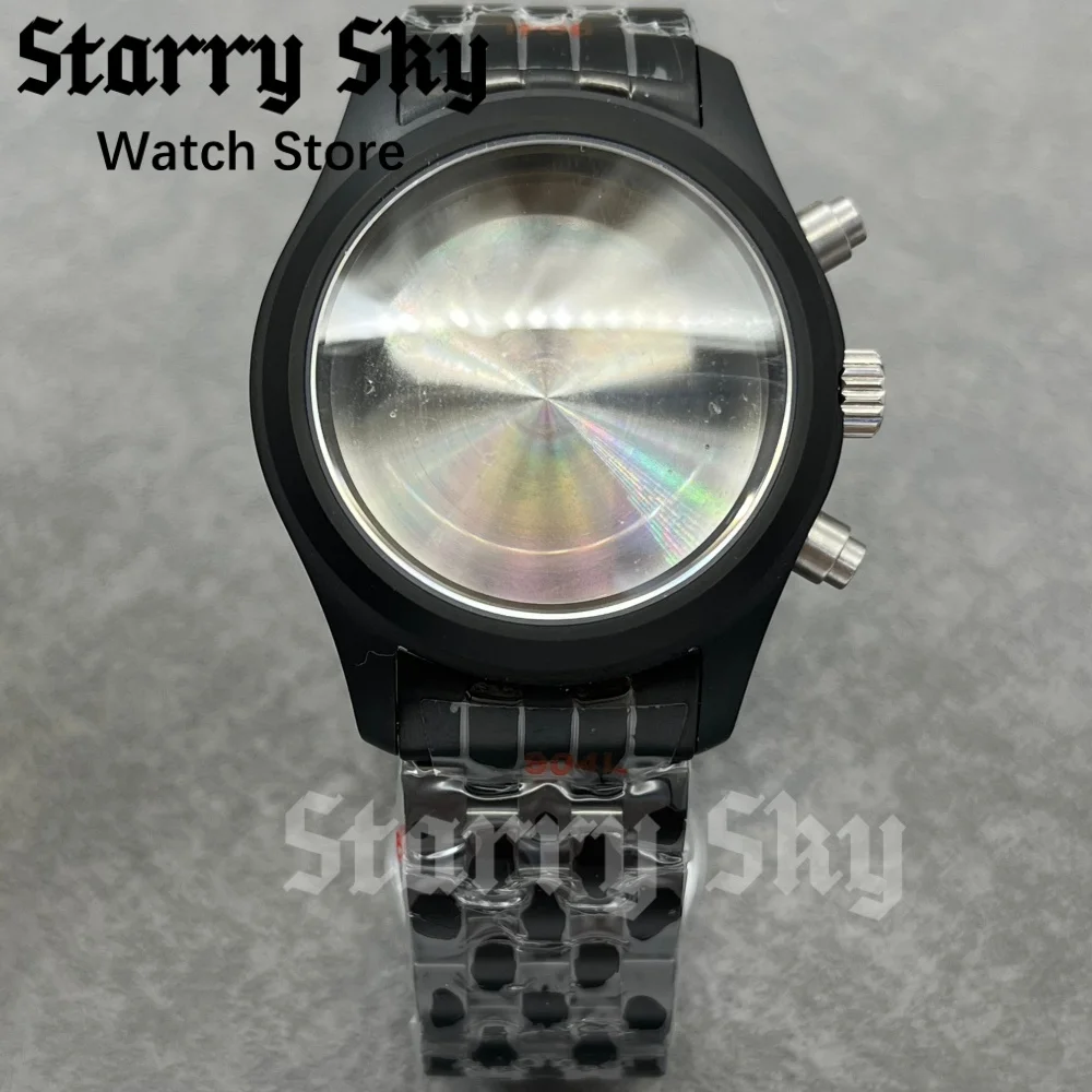 starry-sky-39mm-domed-sapphire-glass-chronograp-brushed-pilot-watch-case-with-watch-strap-fit-for-vk63-vk64-vk67-quartz-movement