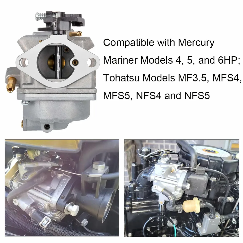 Carburetor for Mercury 2 2.5 3.5 4 5 6 HP and Tohatsu MFS NSF 4 5 HP Outboard Motors Outboard Motor Carburetor Assembly view 4