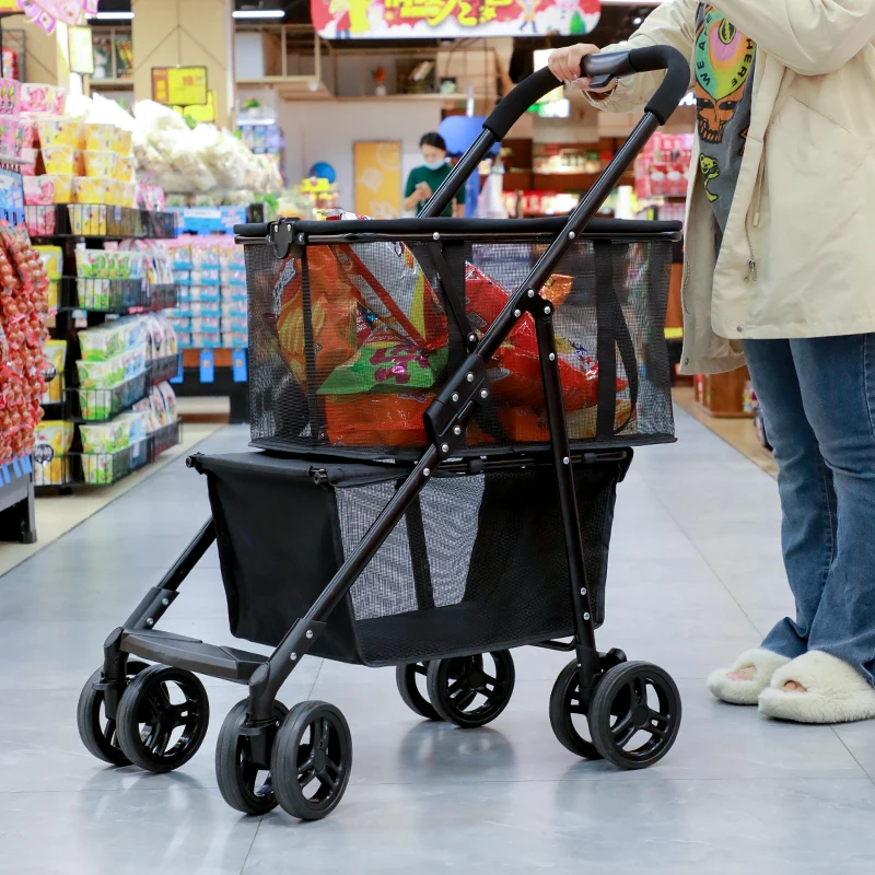 

RTS Luxury Pet Stroller Travel 4 Wheels Dog Stroller Puppy Pet Stroller Dog