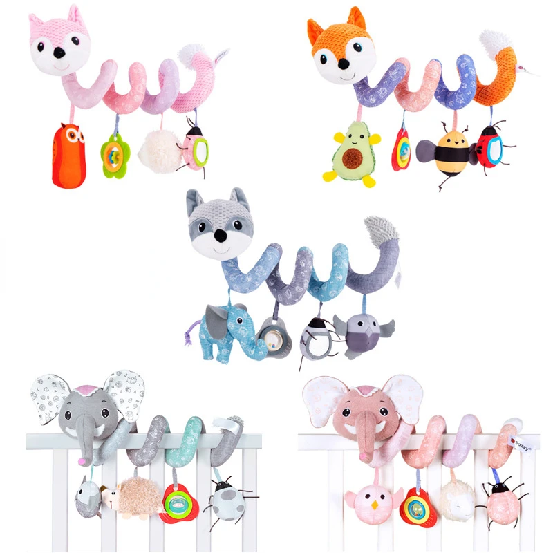 Baby Doll Music Pendant Soothing Baby Wind Chime Bed Wrapping Baby Cart Plush Pendant Car Cartoon Fox Hanging Bed Hanging Toy