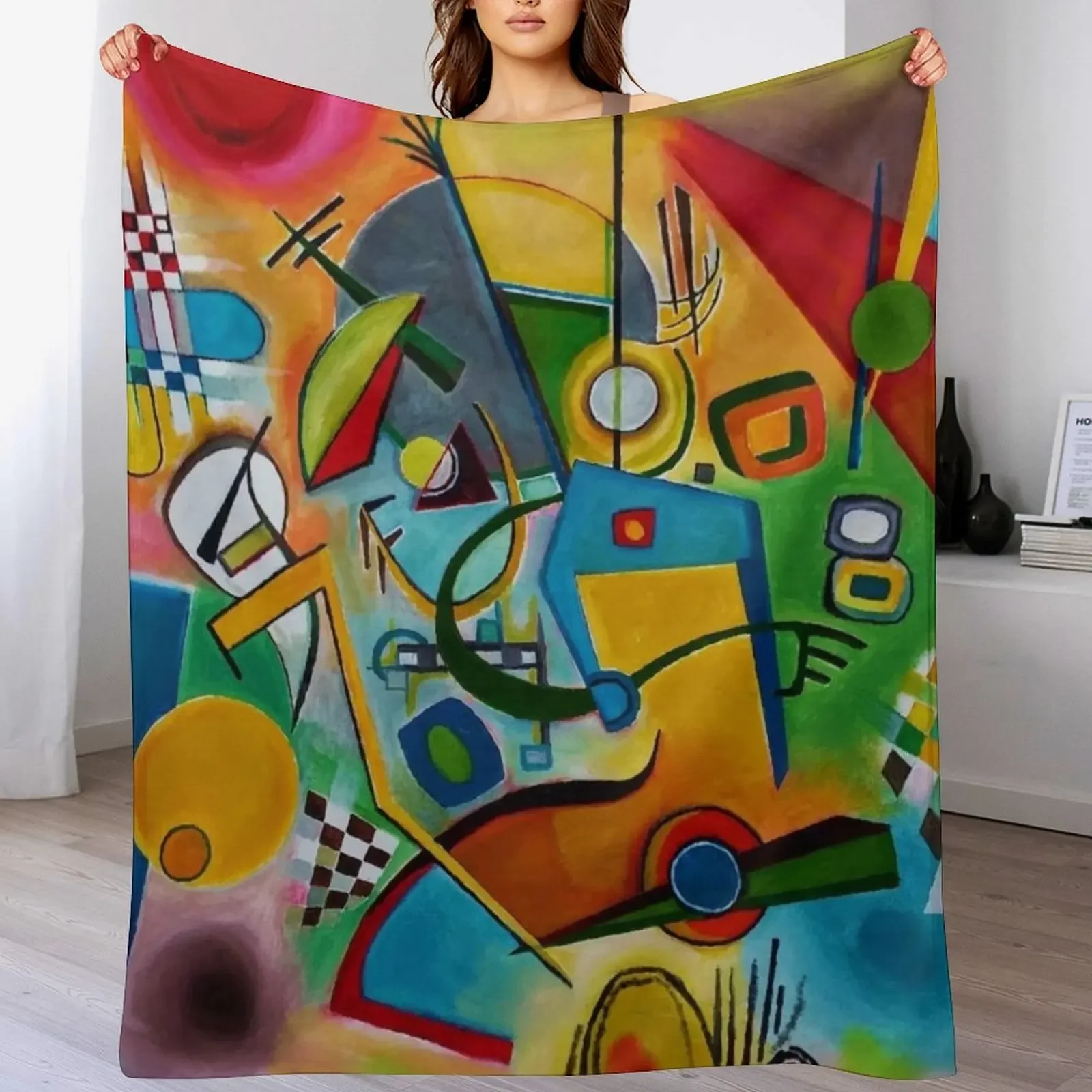 

Kandinsky abstract art Throw Blanket Spring Fall Cozy Throw Blanket for Couch