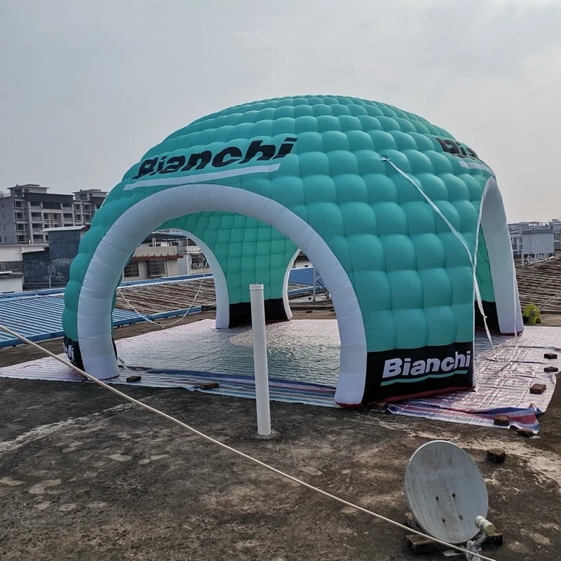 Four-door 7m High-quality  Diameter Honey Housed Finished Inflatable Dome Tent Blue For Event Exhibitions And Advertising