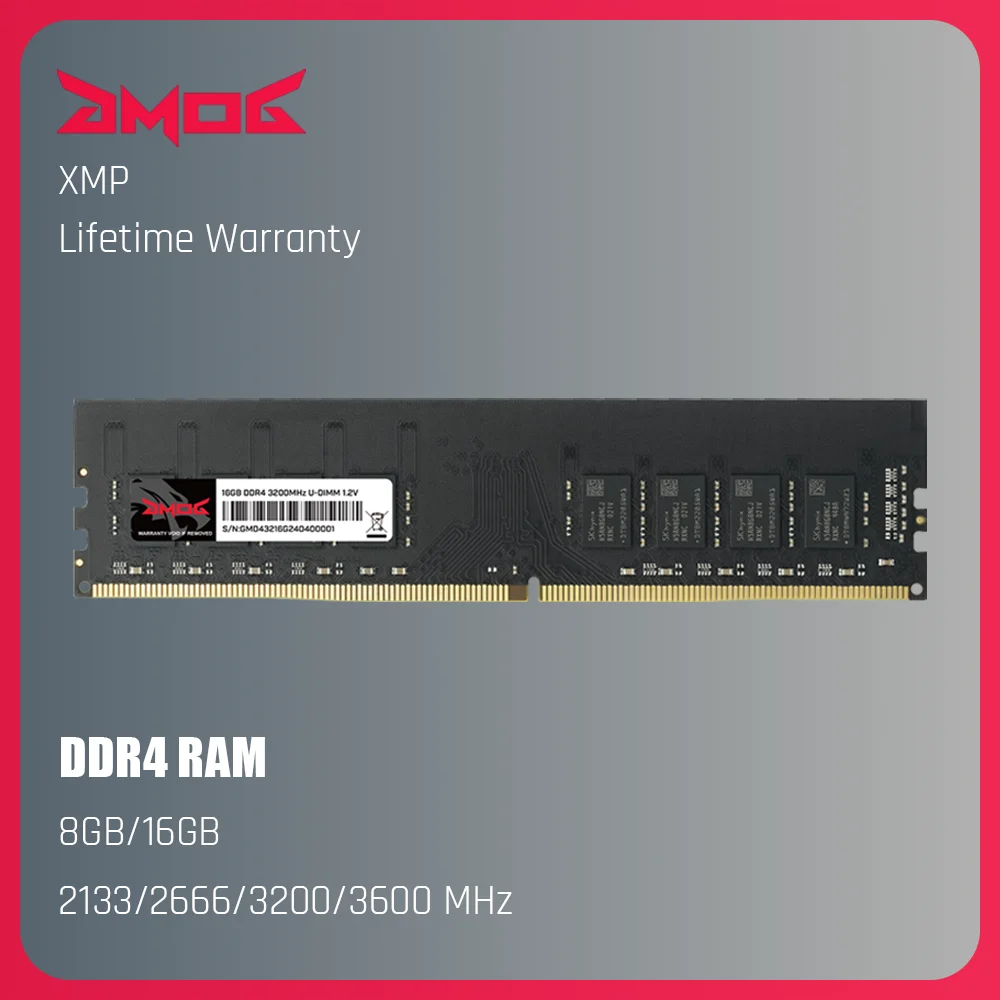 

Оперативная память GMOG DDR4 Память для настольных компьютеров DIMM 288-PIN XMP Разгон 8 ГБ 16 ГБ 2133 МГц 2666 МГц 3200 МГц 3600 МГц