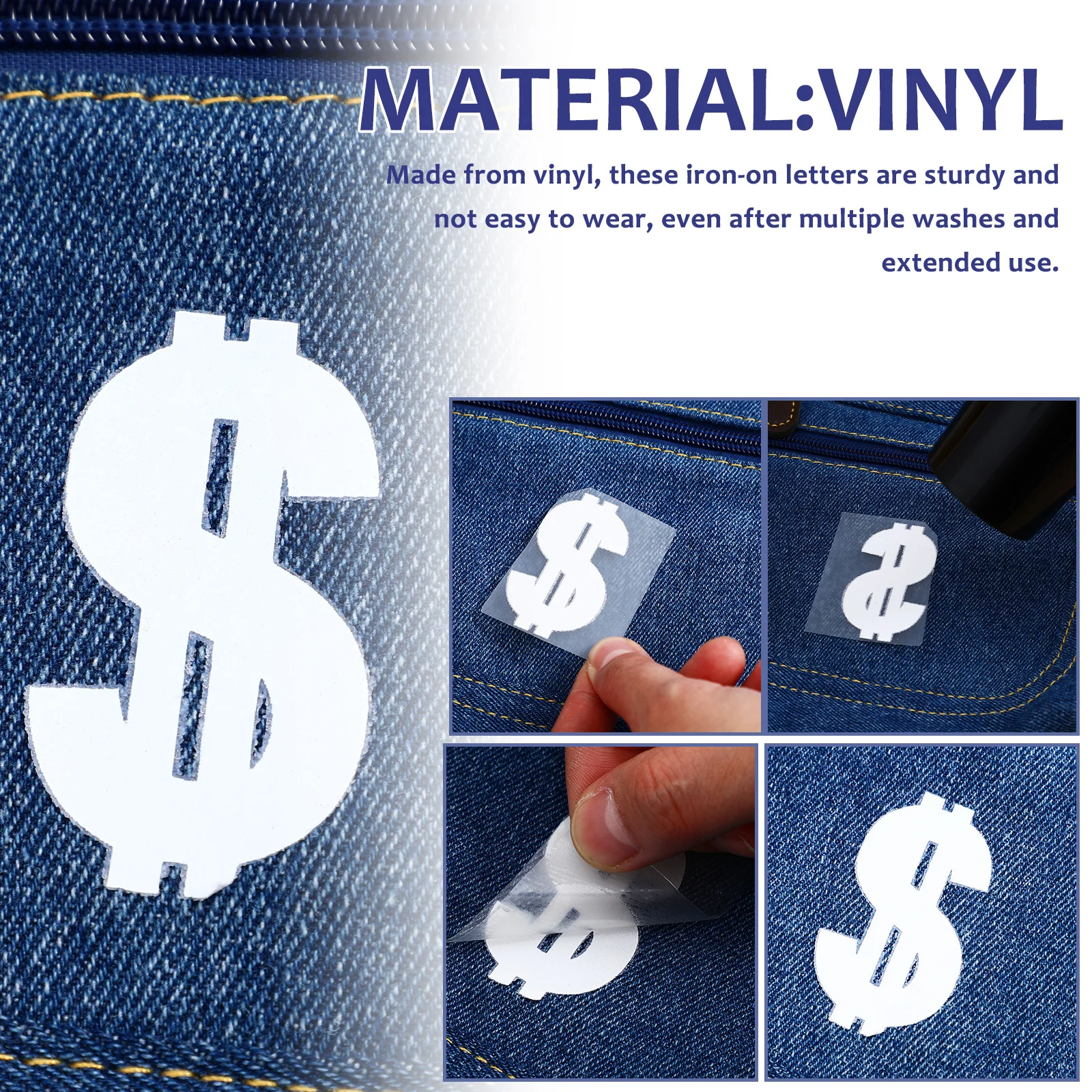 نقل الحرارة الحروف الأبجدية للنسيج الفينيل غسل مقاومة الملابس القبعات أكياس الحرفية الخياطة اكسسوارات الحديد على الحروف