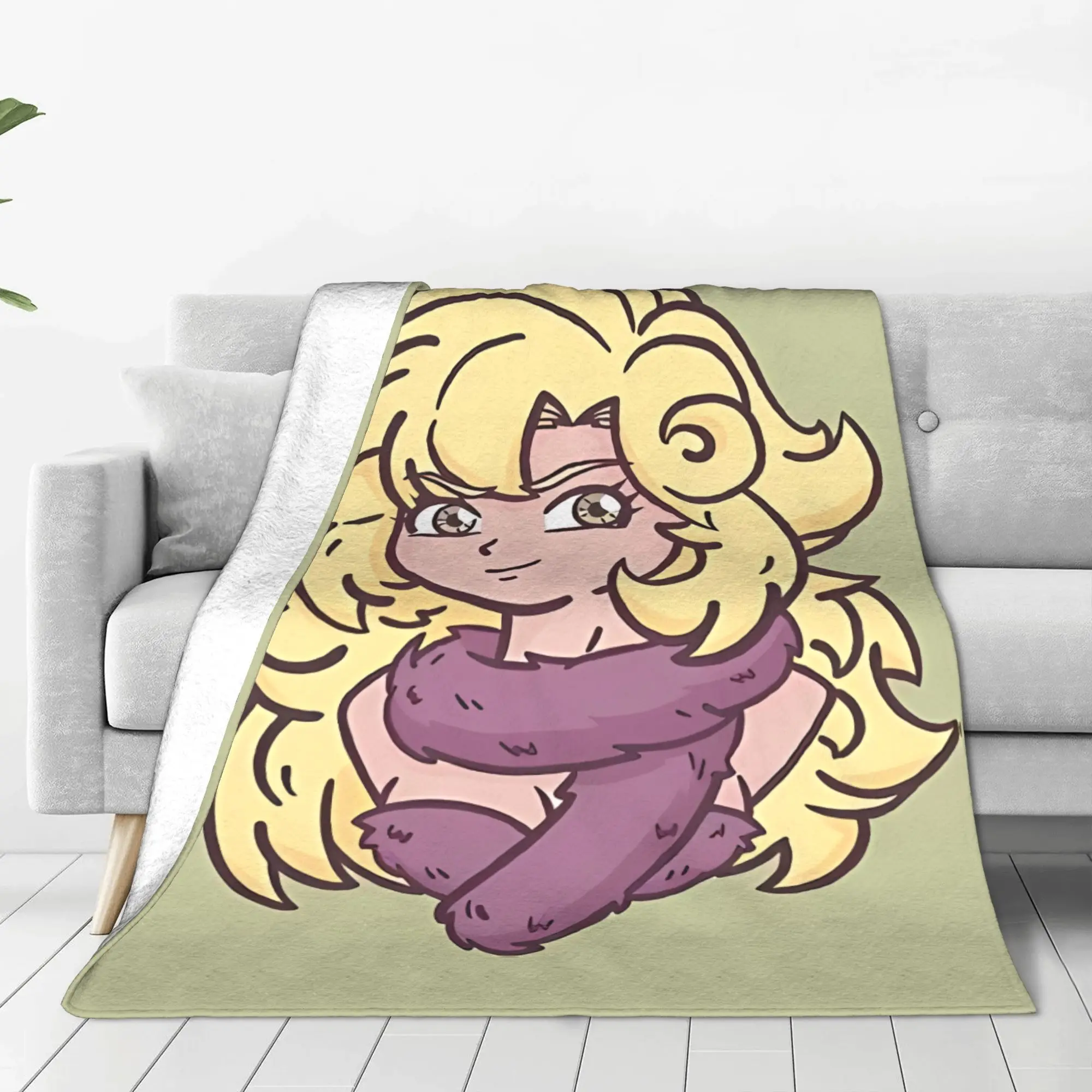 1PC Home Cutecore Ayla Portrait Chrono Trigger Blanket Super Cosy Plush Home Living Room Sofa Halloween
