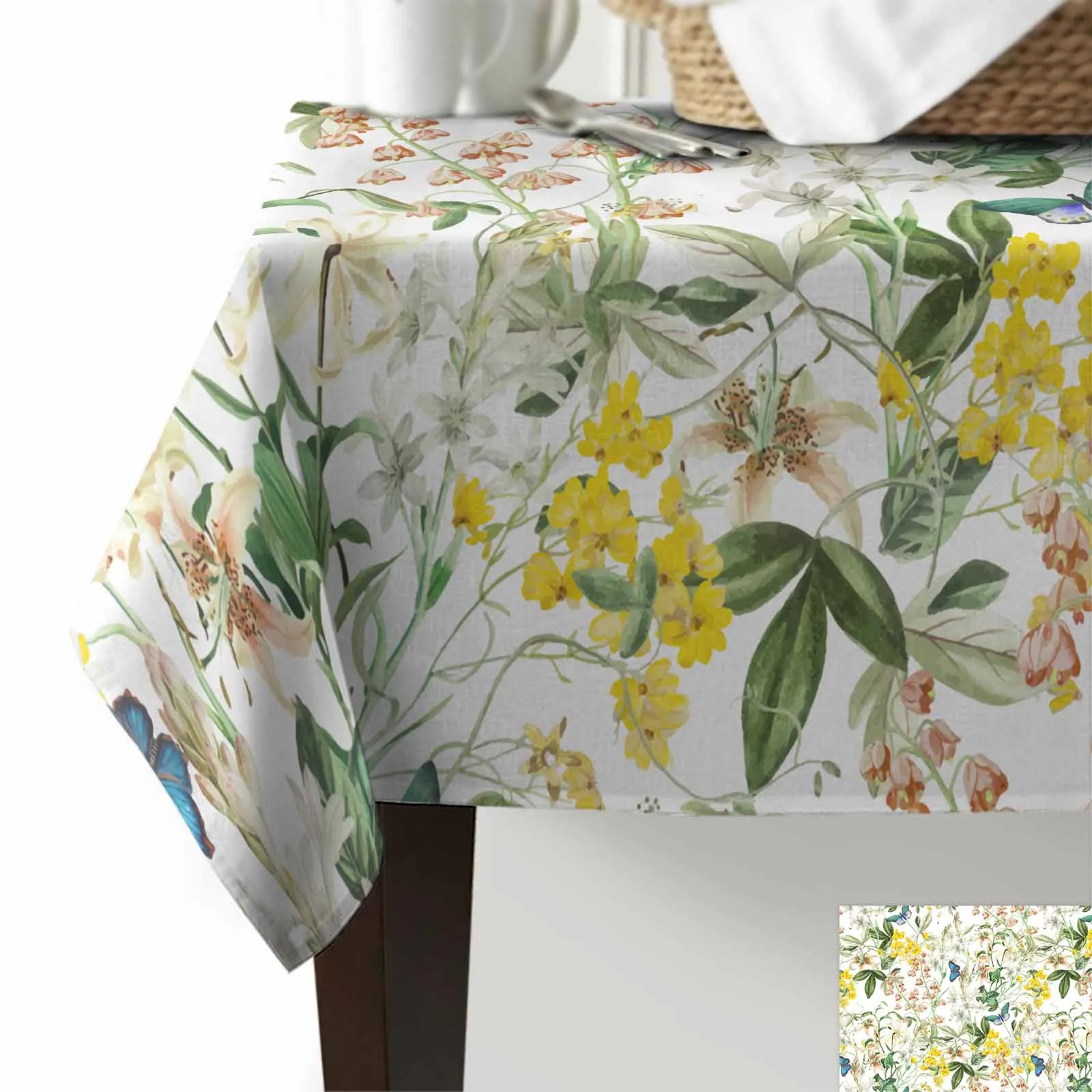 Plant Watercolor Lily Of The Valley Anti-scalding Waterproof Tablecloth Rectangular Round Table Cover Kitchen Furnishings