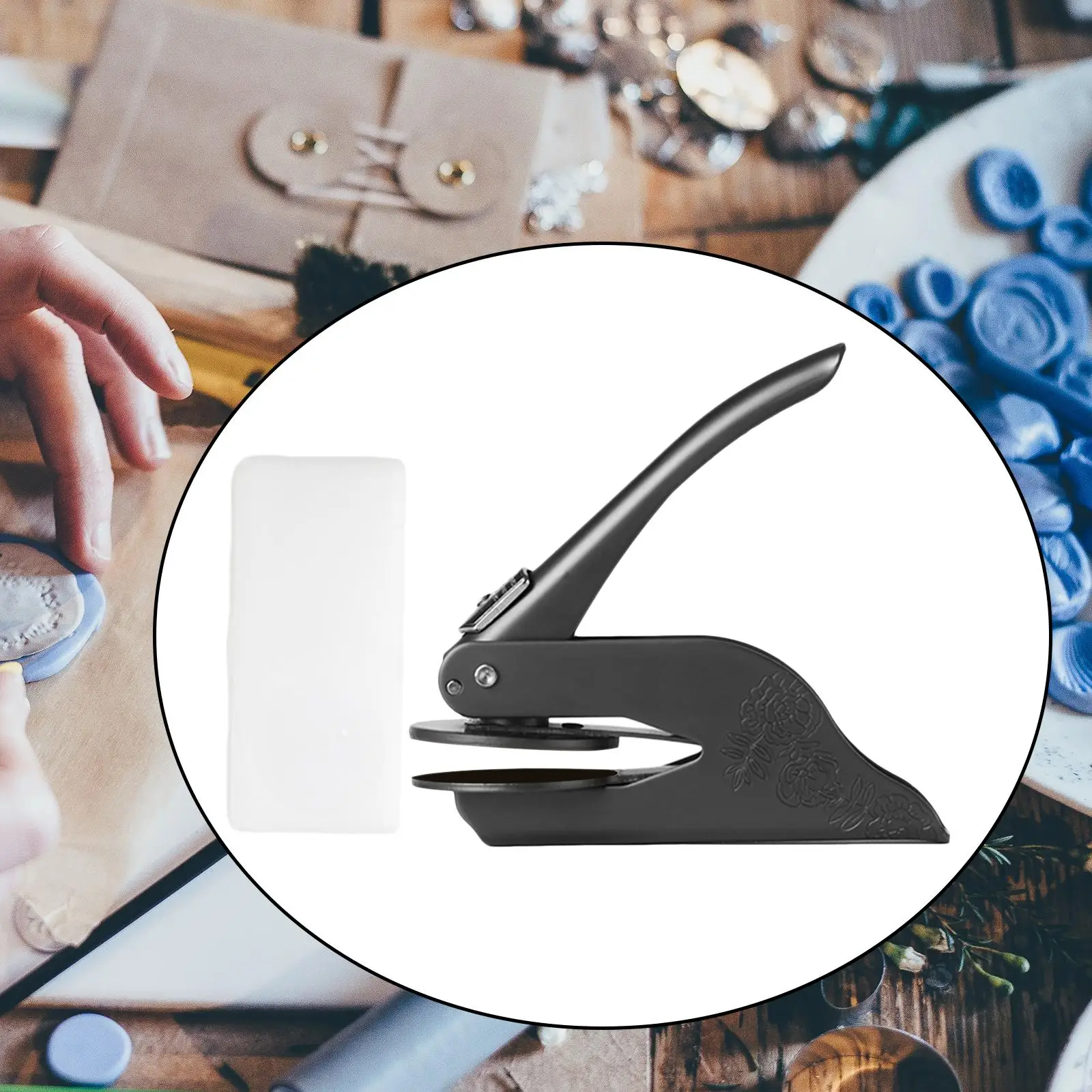 

Embosser Stamp Blank Seal Crafts Name Card Hand Tool Napkin for Wedding Invitation Craft Pliers Stainless Steel Jewelry Tool