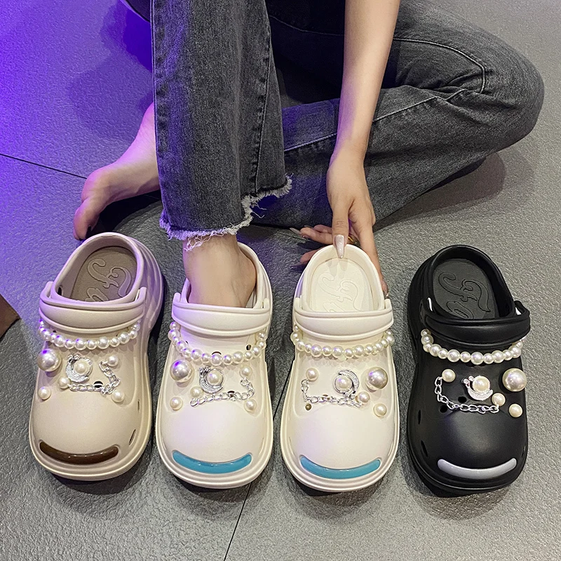 Garden Shoes For Women 2024 New Summer Slippers Non Slip DIY Thick Soled Sandals Beach Slippers For Women