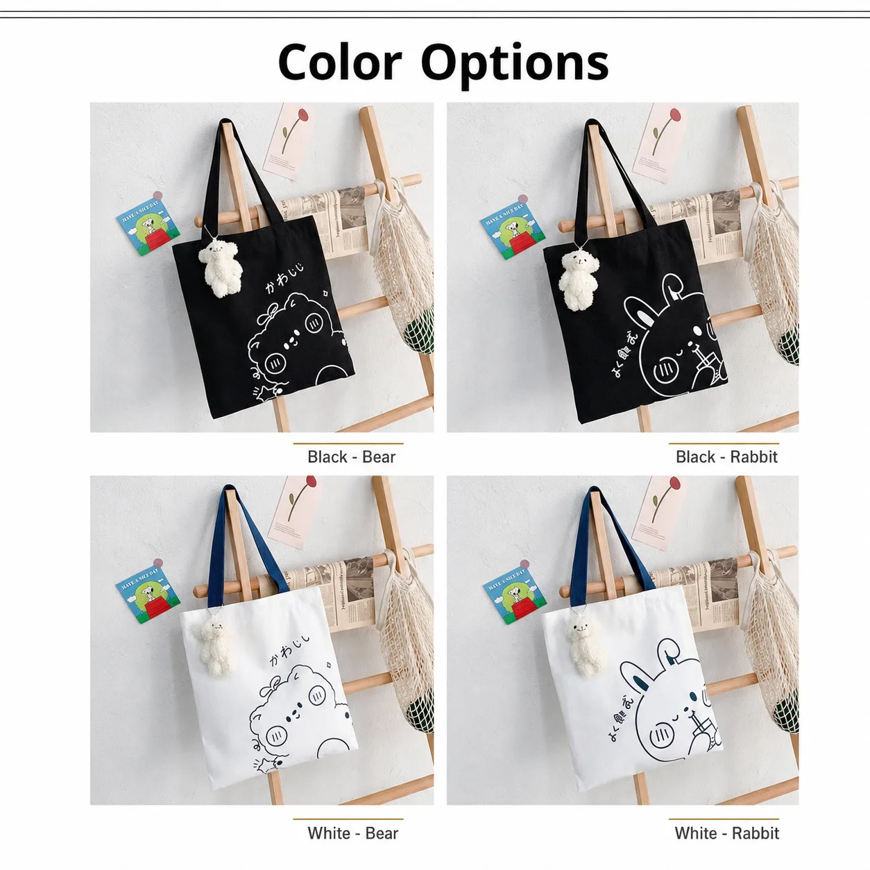 Canvas Tote Bag Cotton Canvas Zipper Tote Bag Large Capacity Bag Large Capacity For Shoulder Carry Daily Outings A4 Magazine